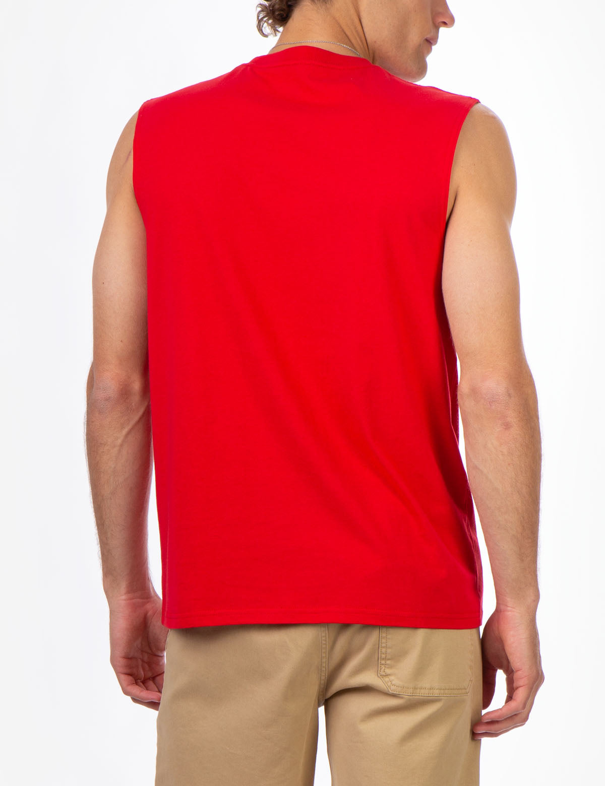 Muscle Tank Top with Large Logo | Sleeveless Crew Neck
