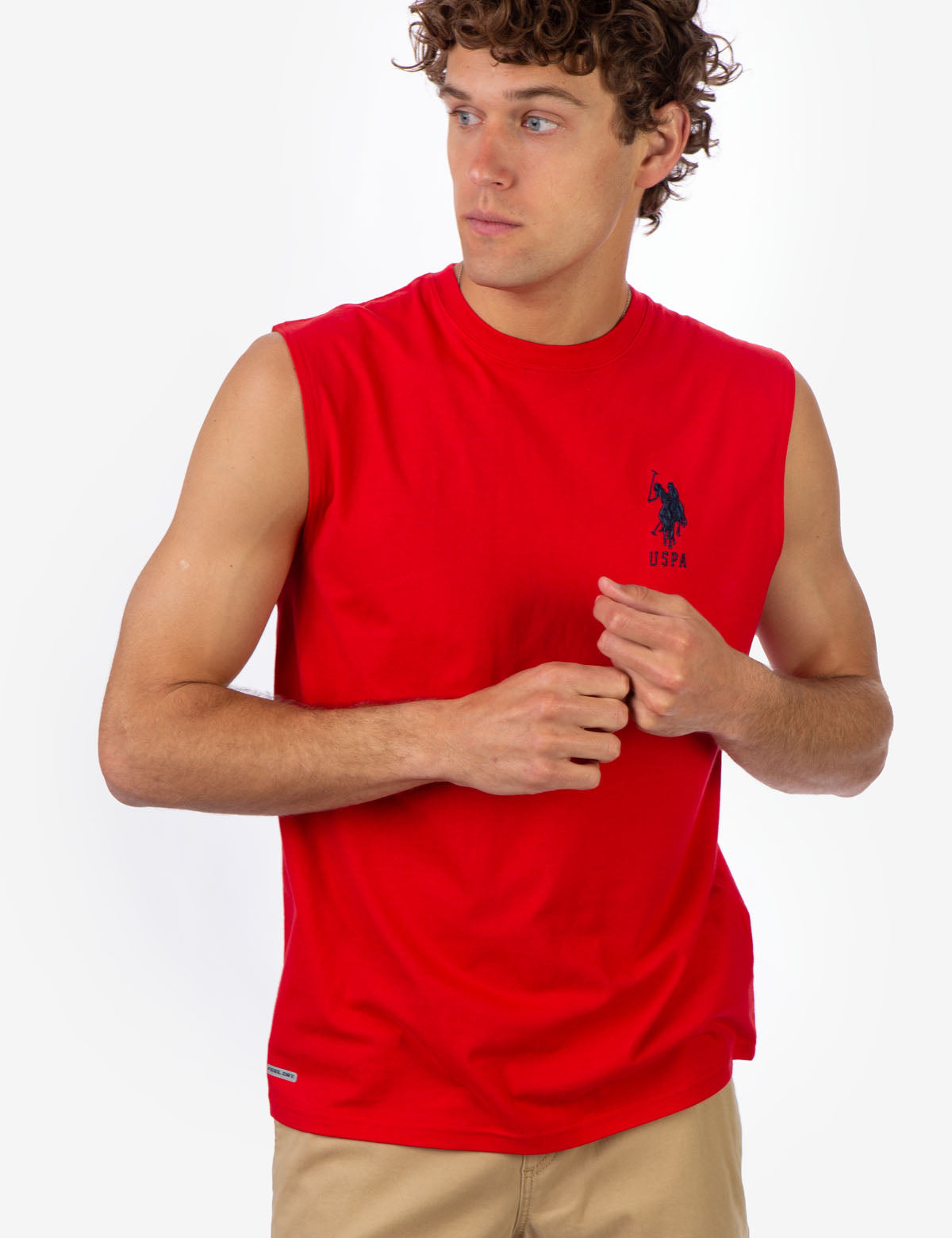 Muscle Tank Top with Large Logo | Sleeveless Crew Neck