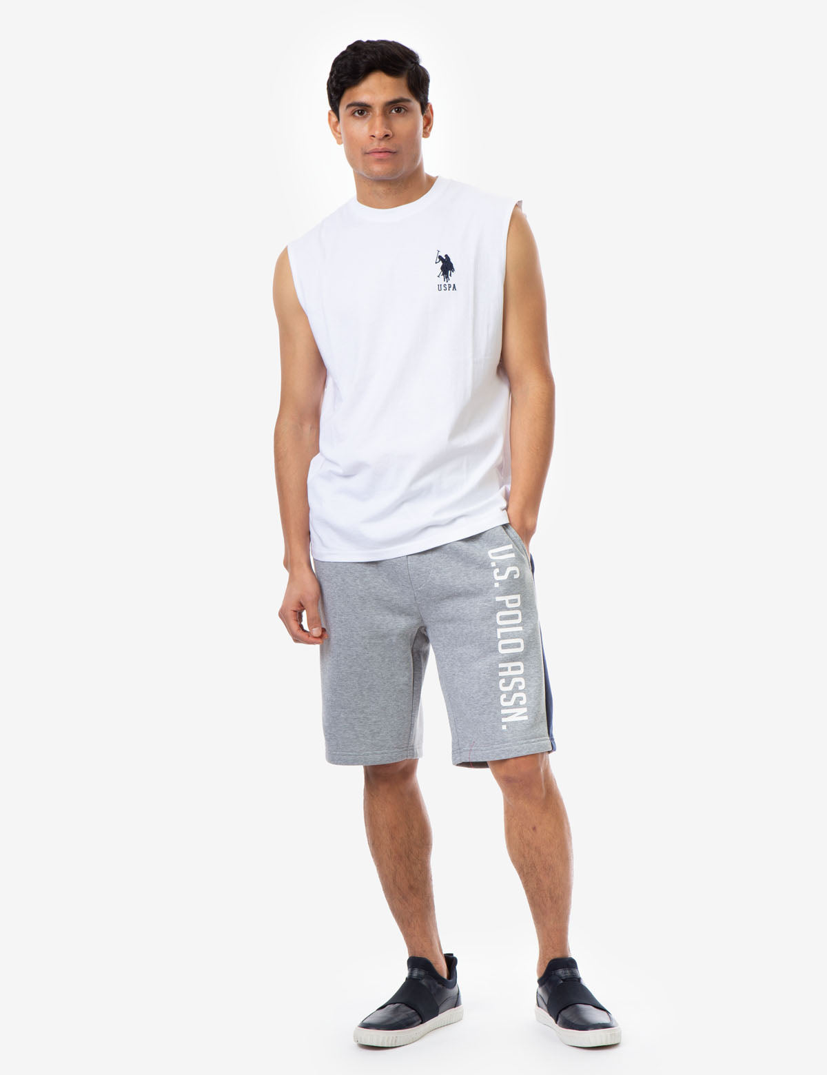 Muscle Tank Top with Large Logo | Sleeveless Crew Neck
