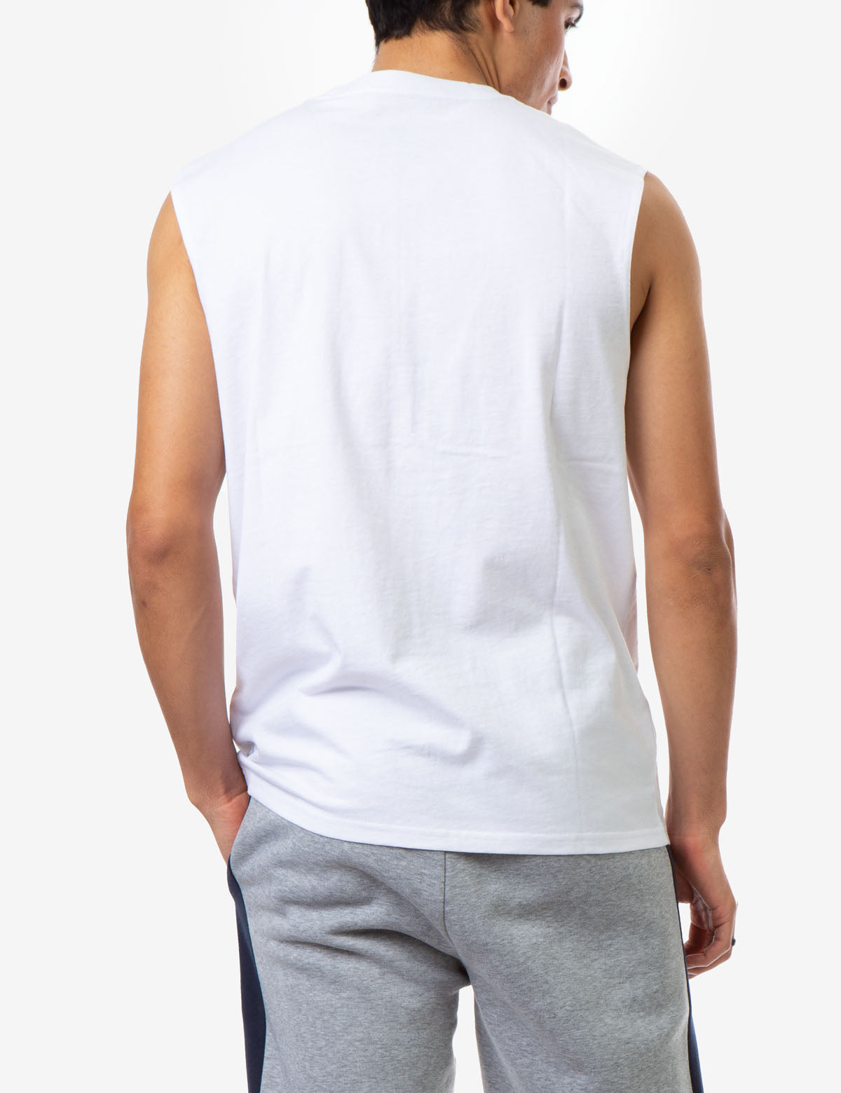 Muscle Tank Top with Large Logo | Sleeveless Crew Neck