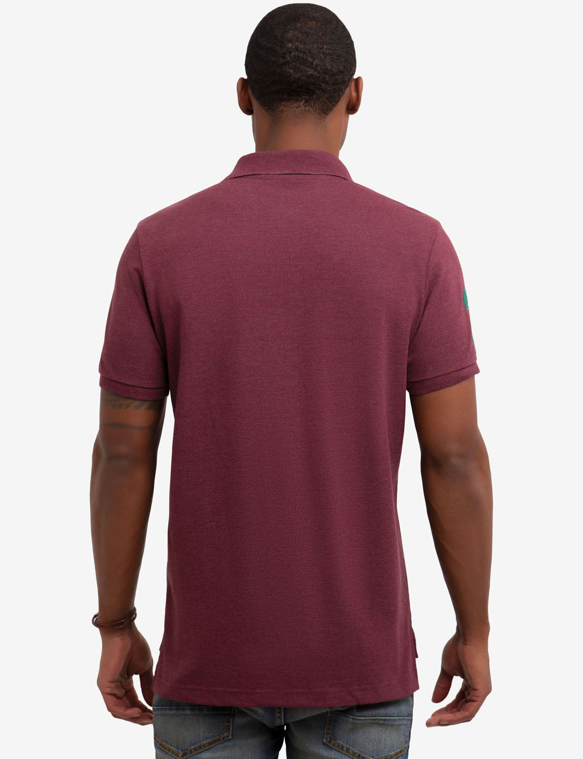 Classic Cotton Polo Shirt with Large Logo & Ribbed Cuffs | Big Logo