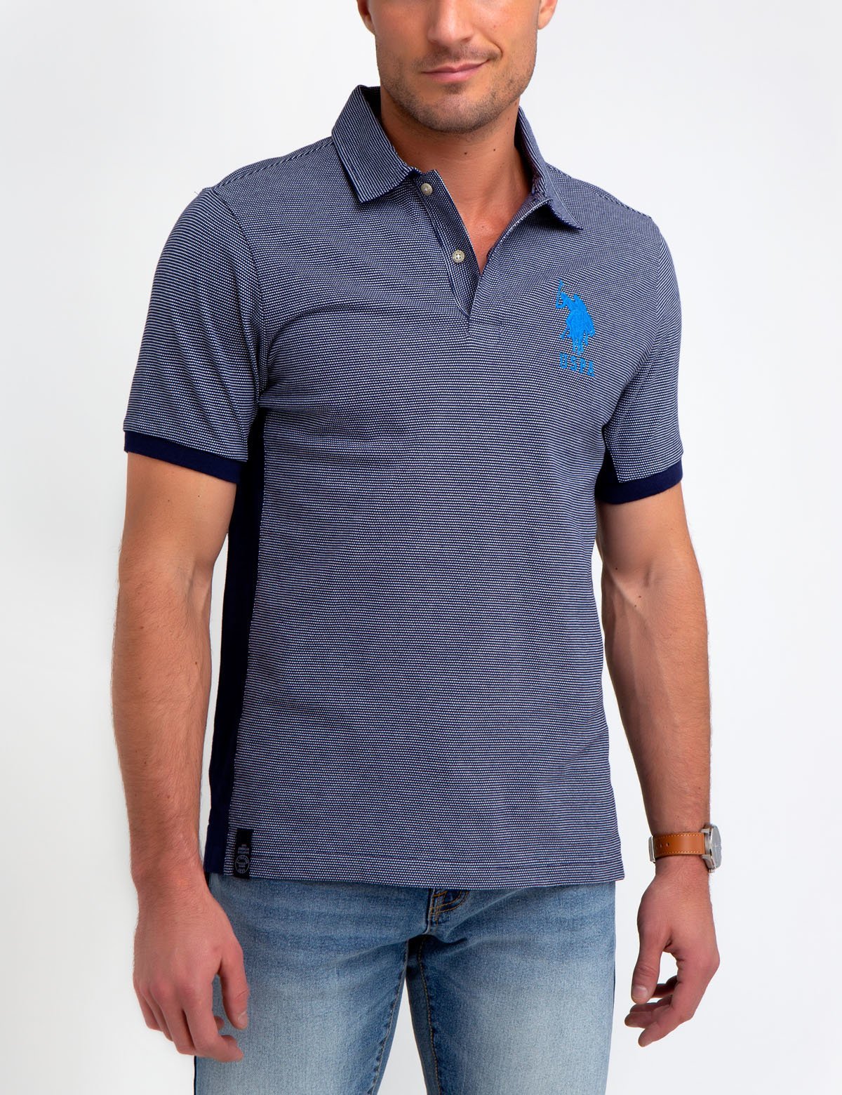 Striped Polo Shirt with Embroidered Logo | Short Sleeve Casual Wear