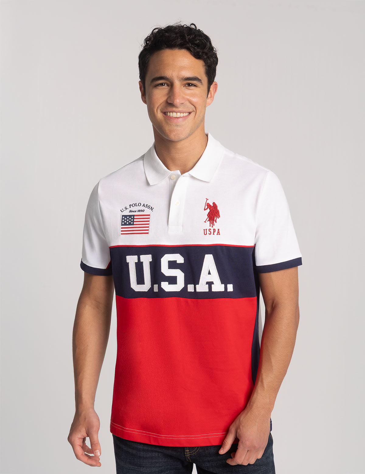 Color Block Pique Polo Shirt for Men | USA COLO
