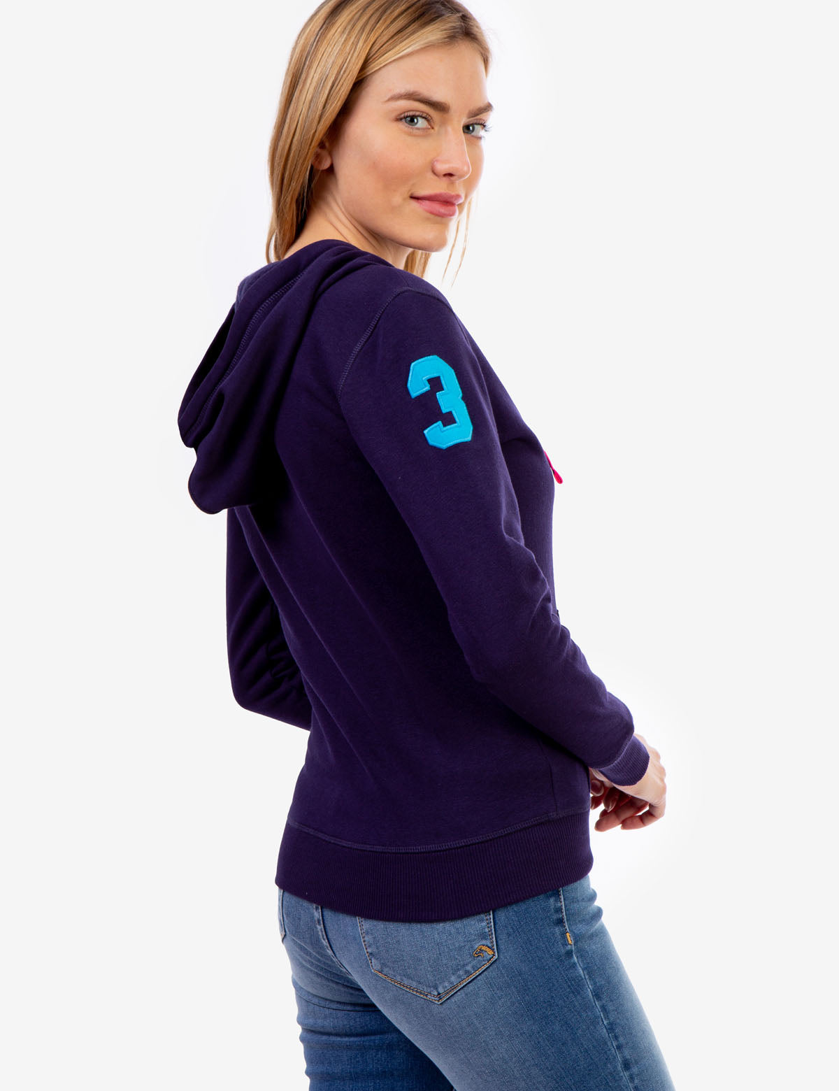 Logo Zip Front Hoodie with Kangaroo Pockets & Adjustable Hood
