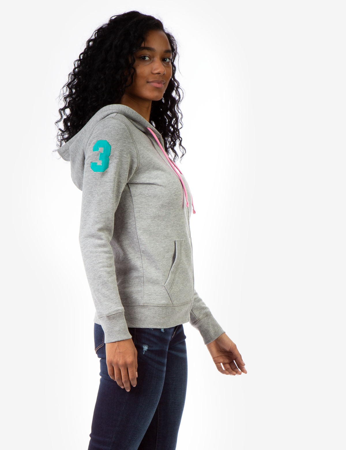 Logo Zip Front Hoodie with Kangaroo Pockets & Adjustable Hood