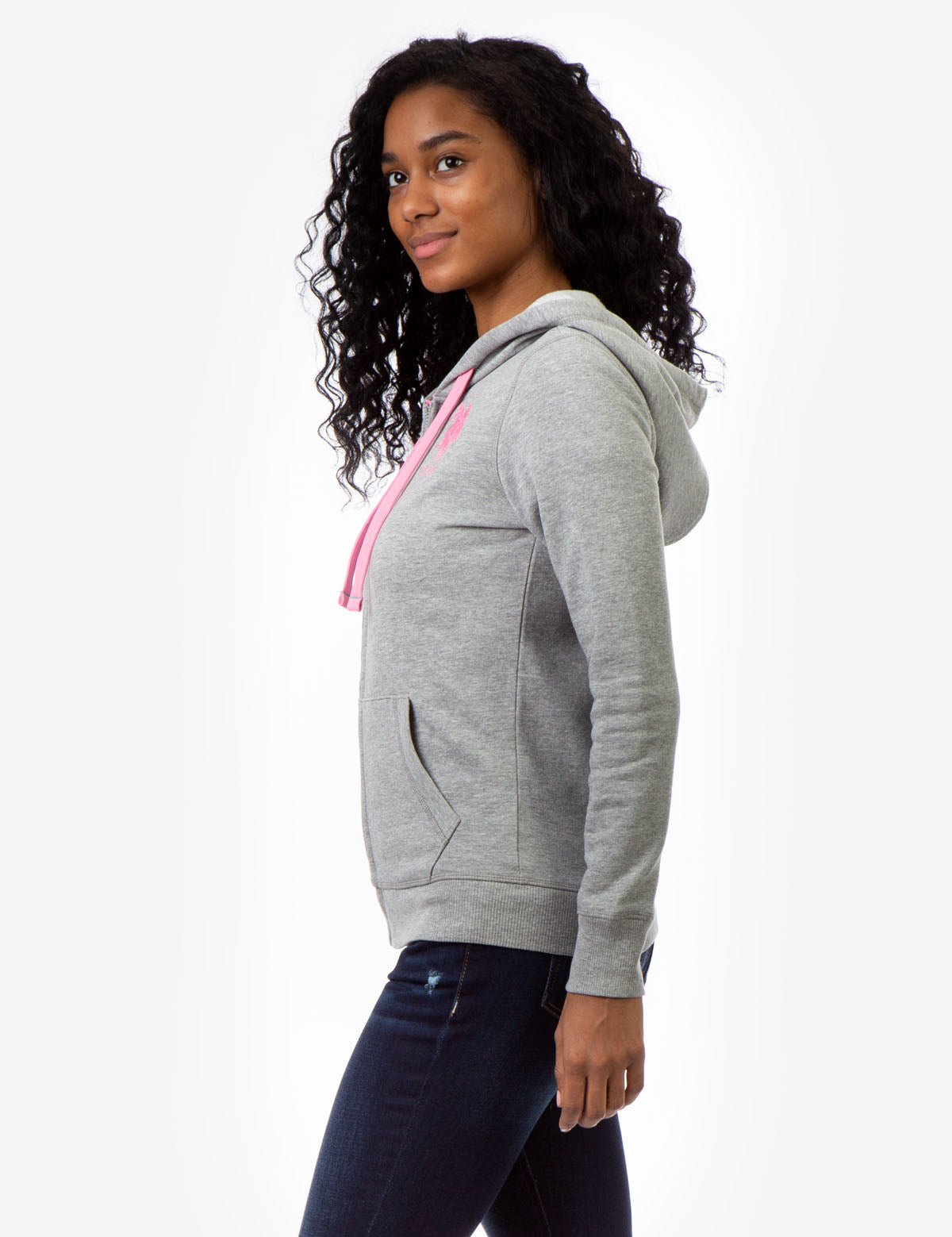 Logo Zip Front Hoodie with Kangaroo Pockets & Adjustable Hood