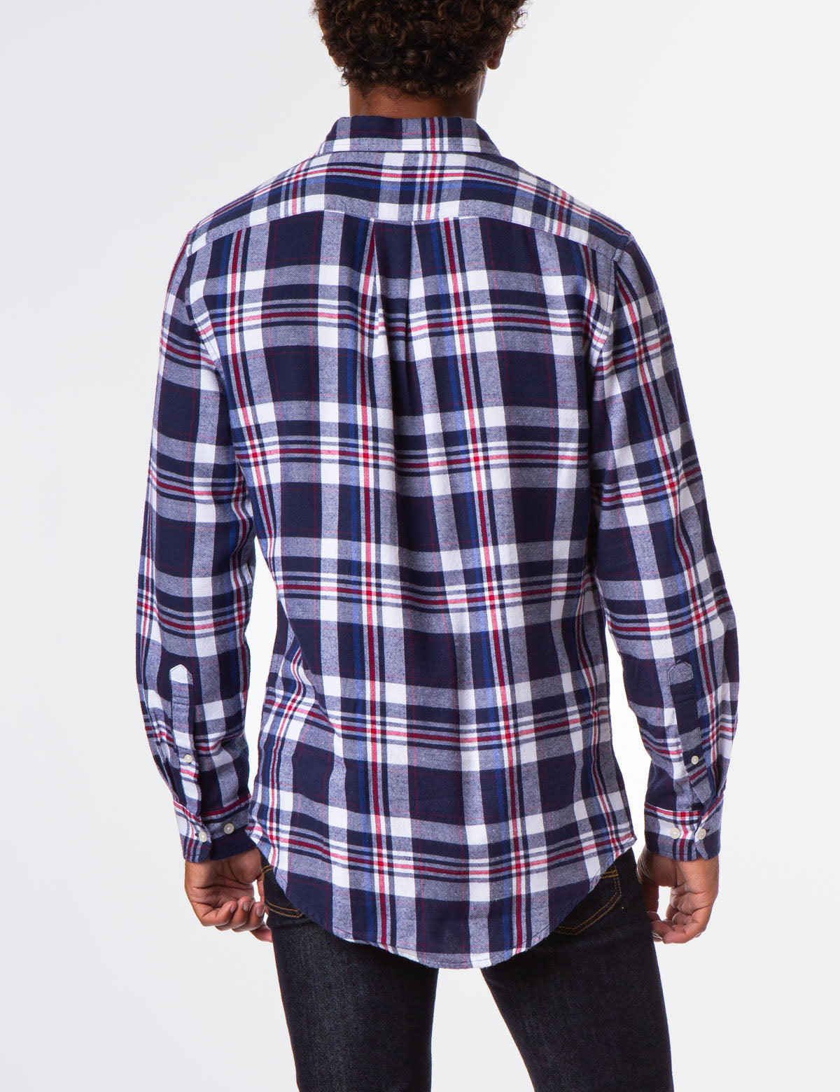 Plaid Brushed Twill Shirt with Button Front & Patch Pocket | USPA