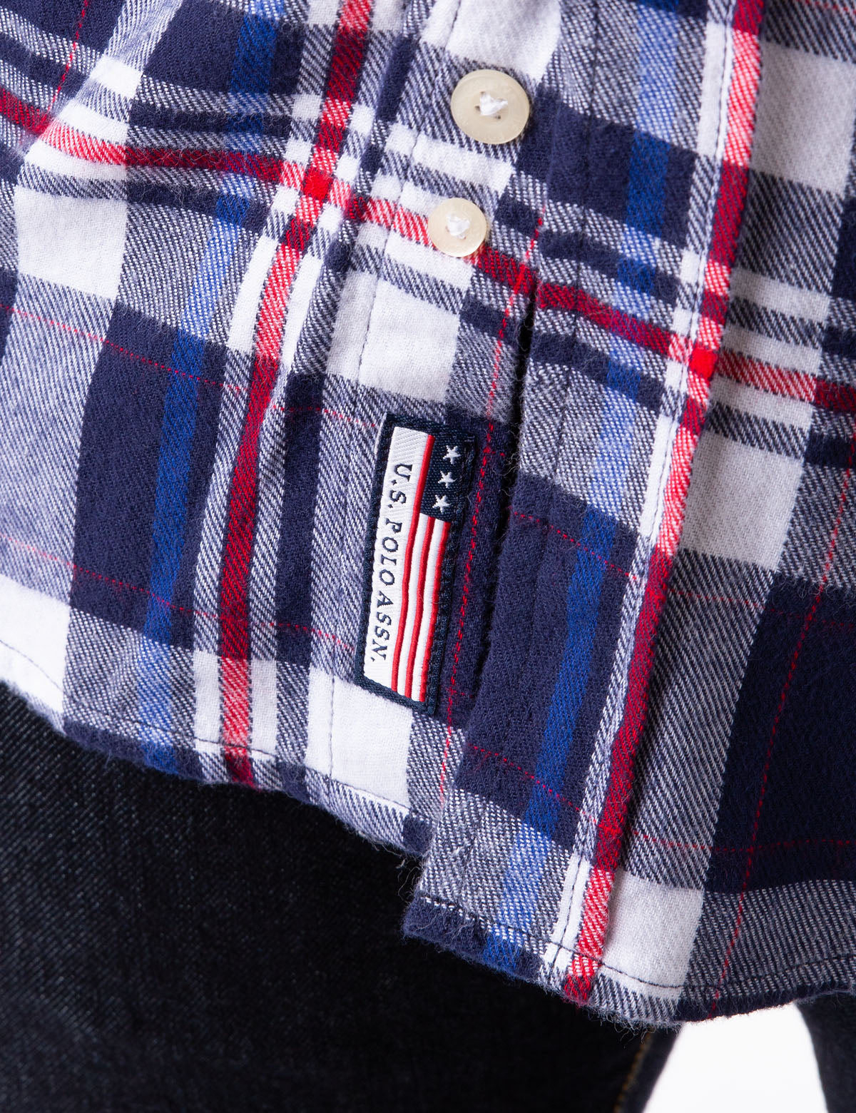 Plaid Brushed Twill Shirt with Button Front & Patch Pocket | USPA