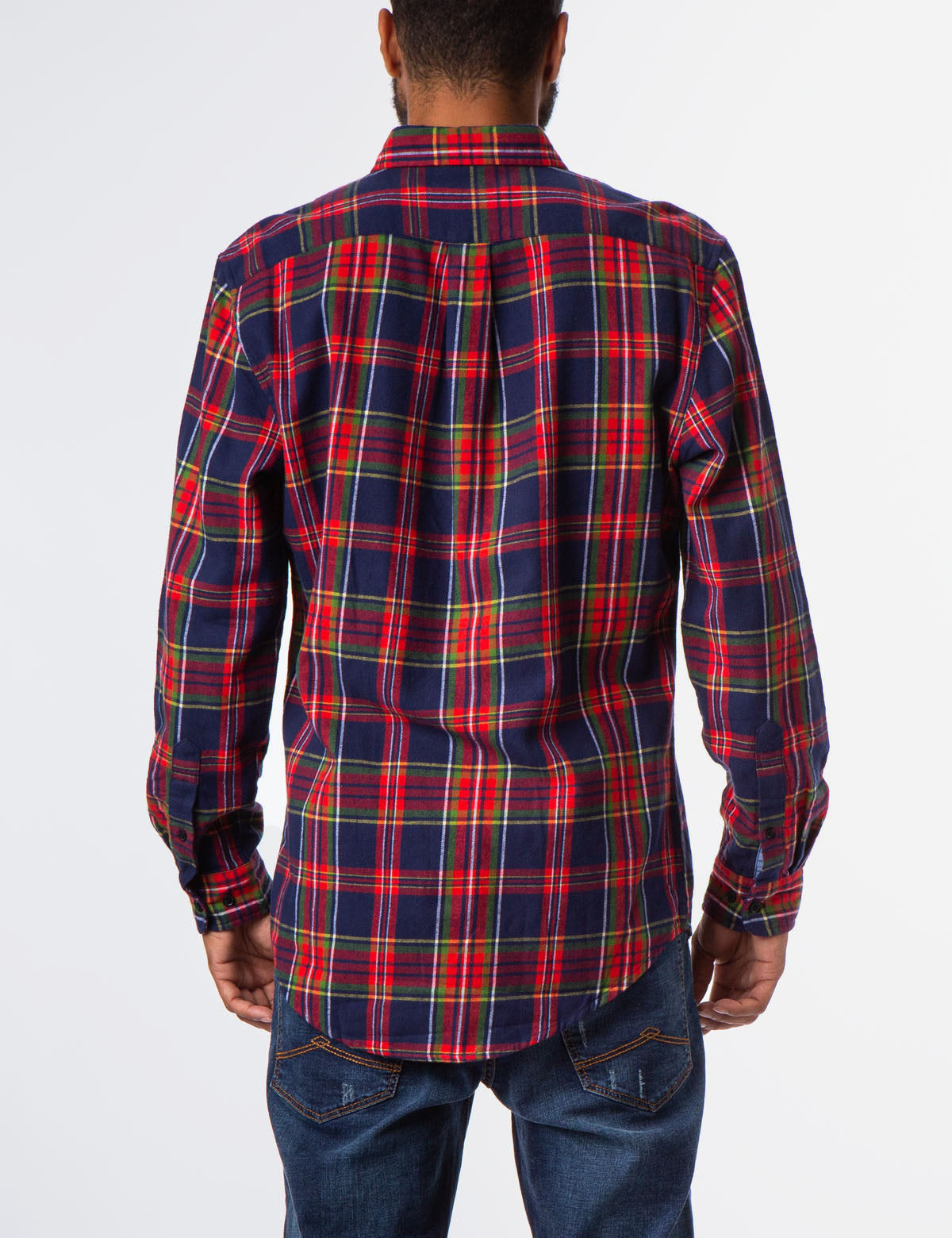 Plaid Twill Button-Up Shirt with Patch Pockets | USPA
