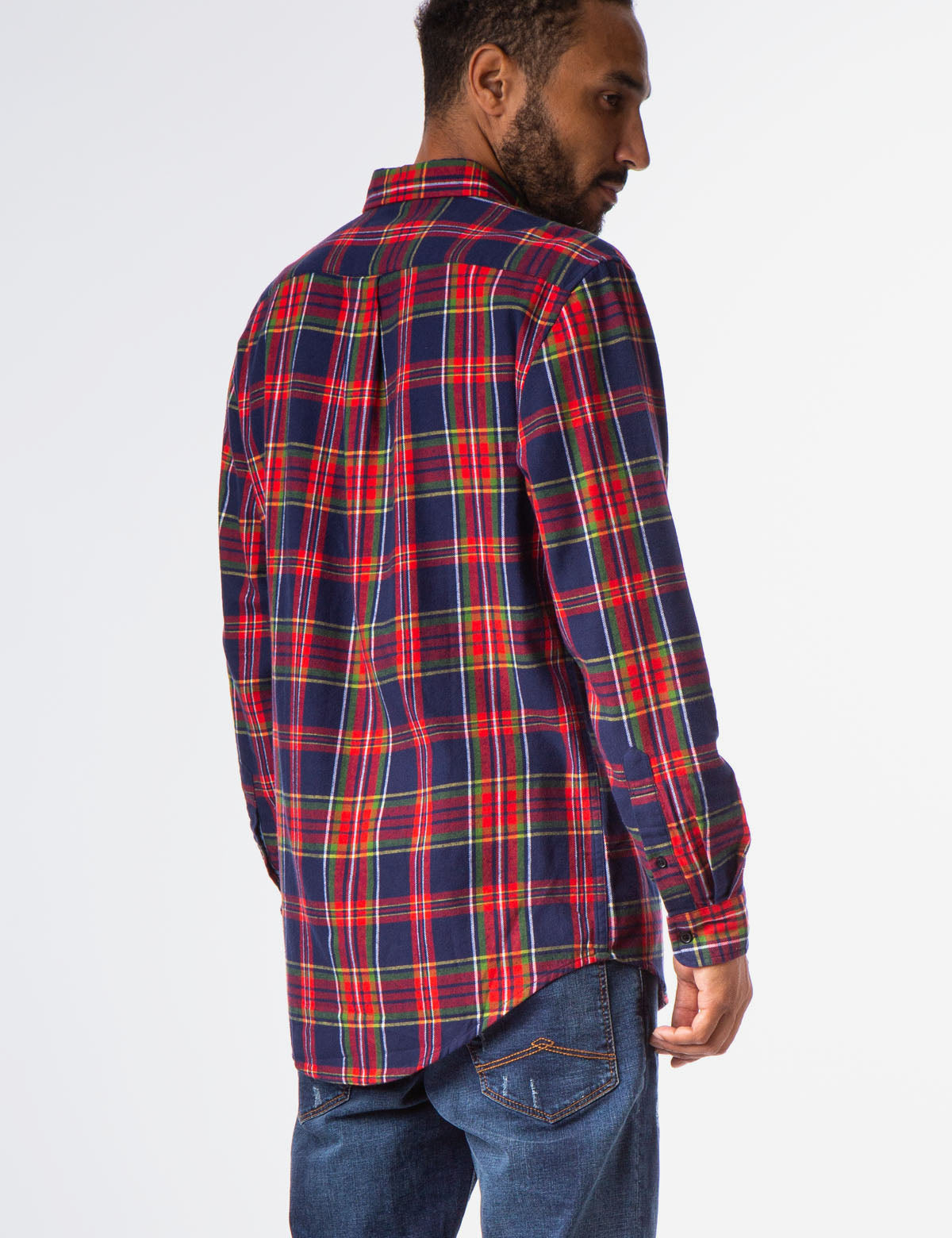 Plaid Twill Button-Up Shirt with Patch Pockets | USPA