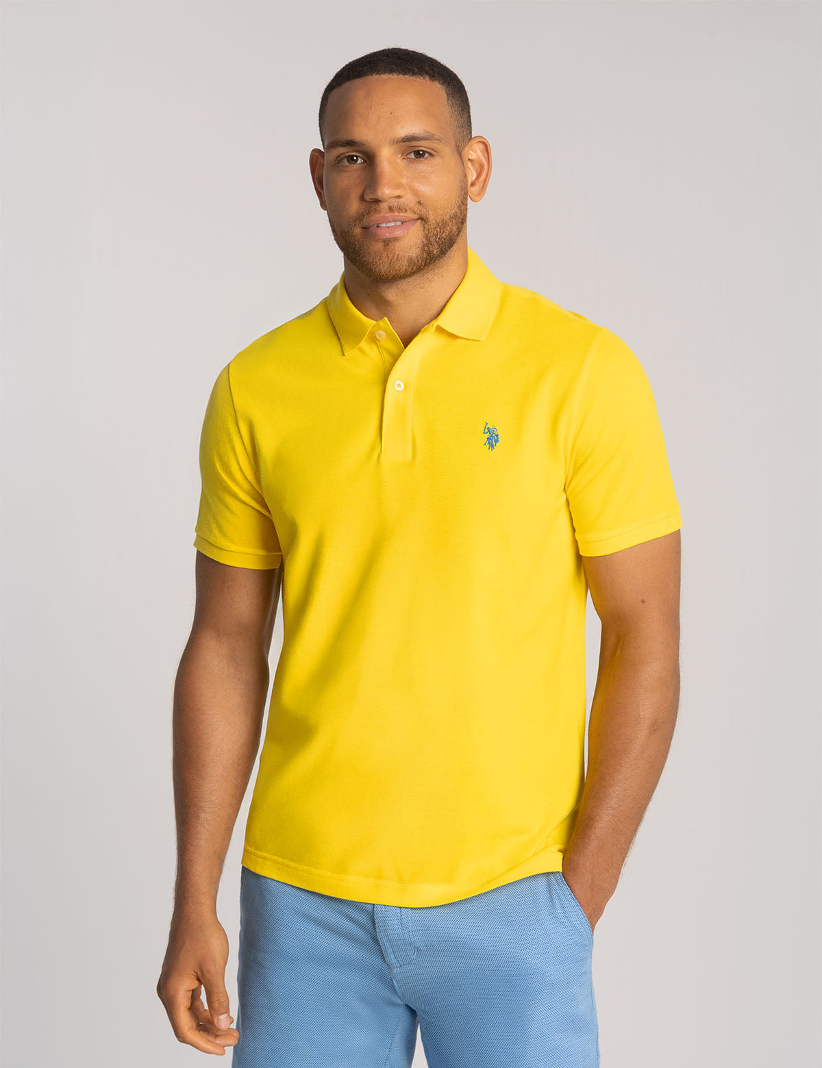 Men's Solid Pique Polo Shirt with Small Logo | Casual Wear