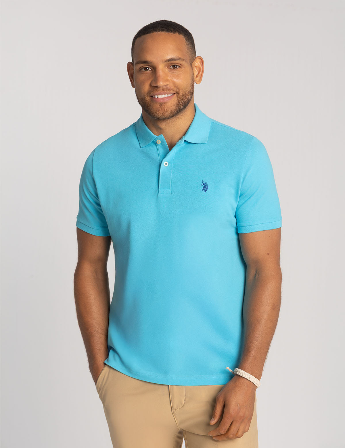 Men's Solid Pique Polo Shirt with Small Logo | Casual Wear