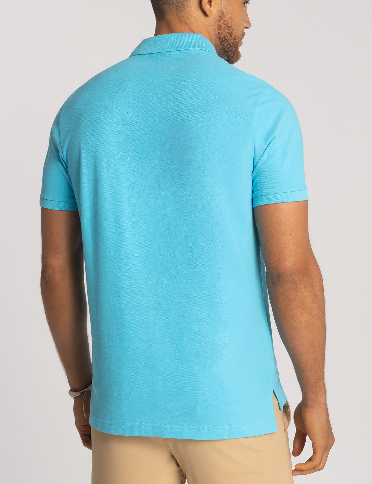 Men's Solid Pique Polo Shirt with Small Logo | Casual Wear