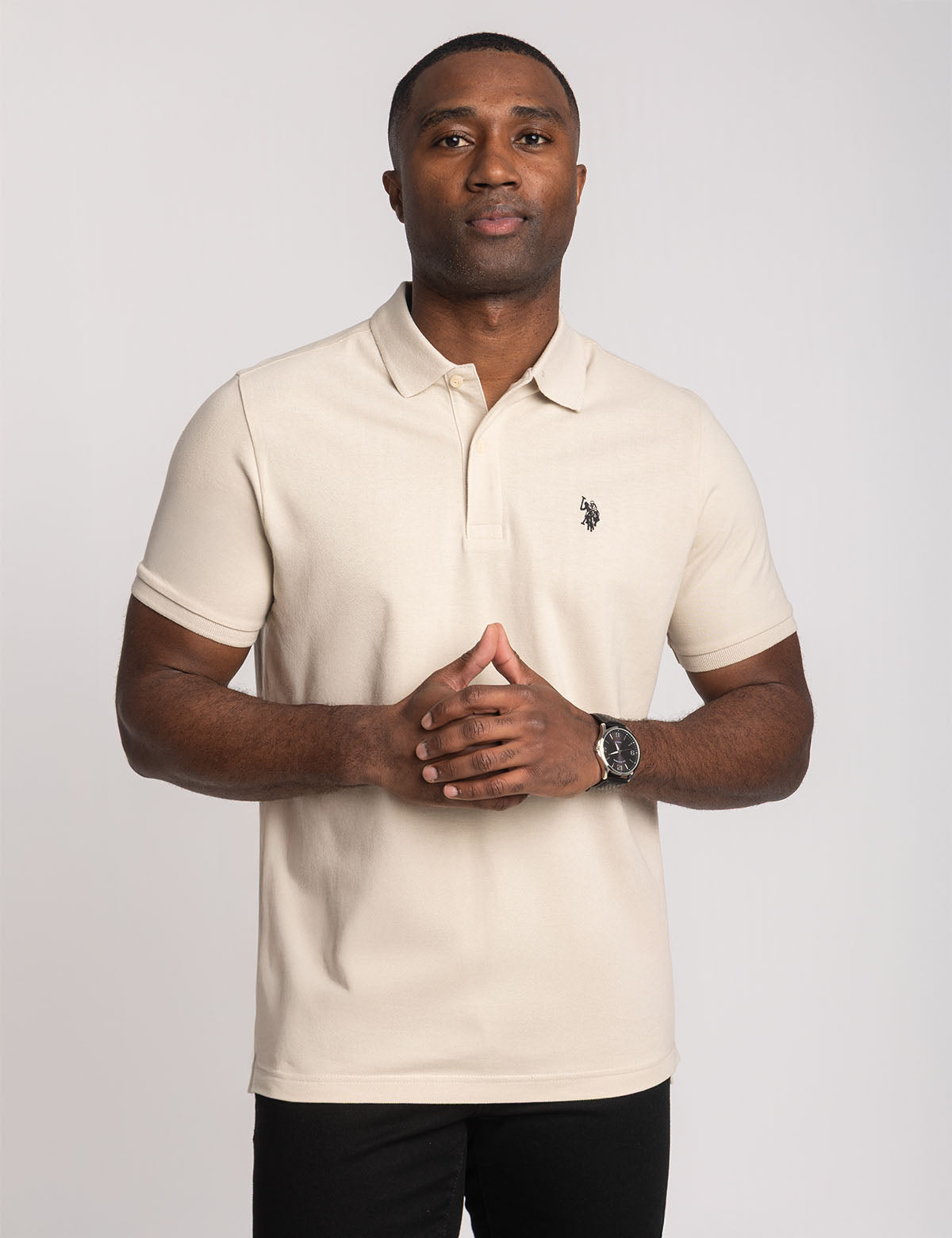 Men's Solid Pique Polo Shirt with Small Logo | Casual Wear