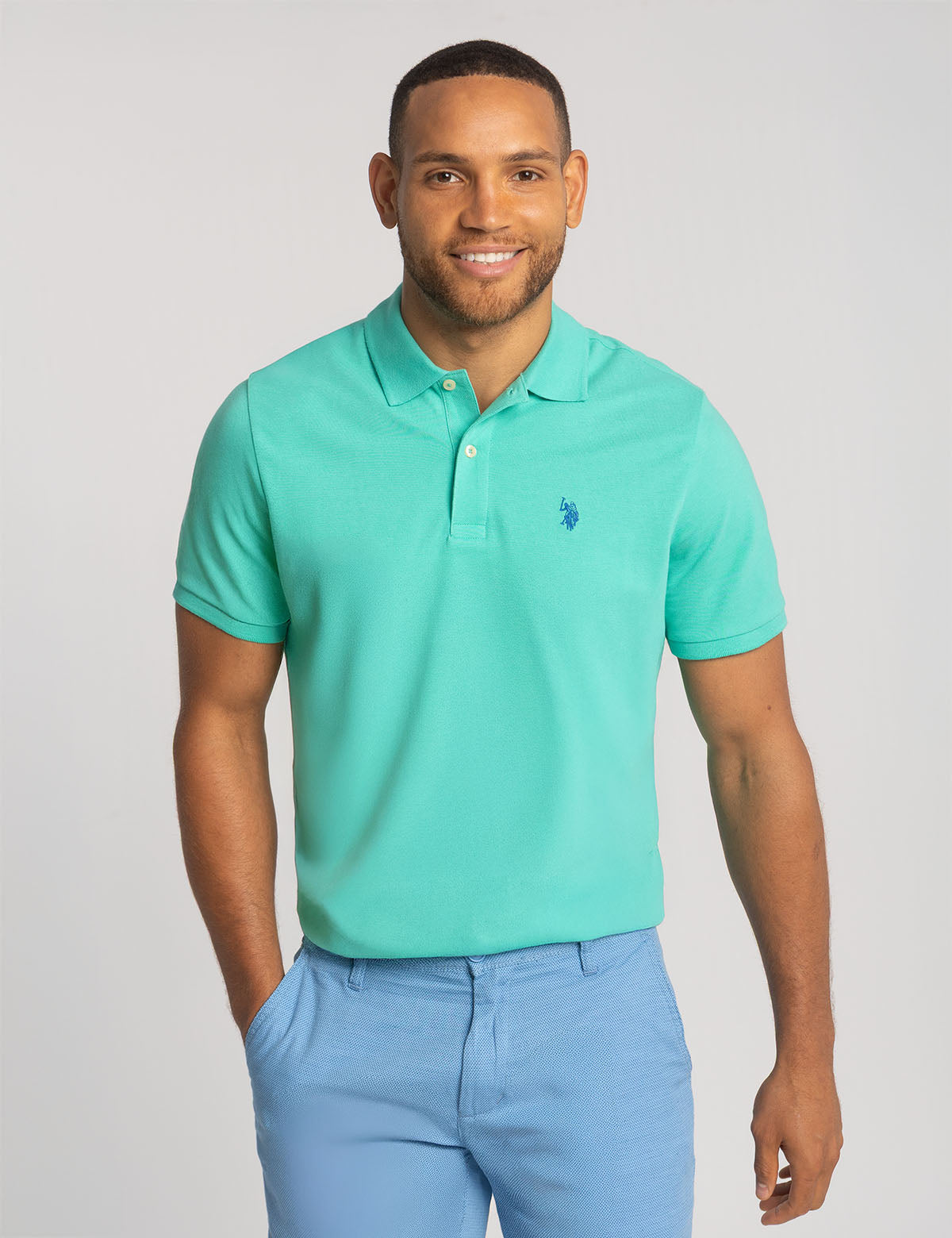 Men's Solid Pique Polo Shirt with Small Logo | Casual Wear