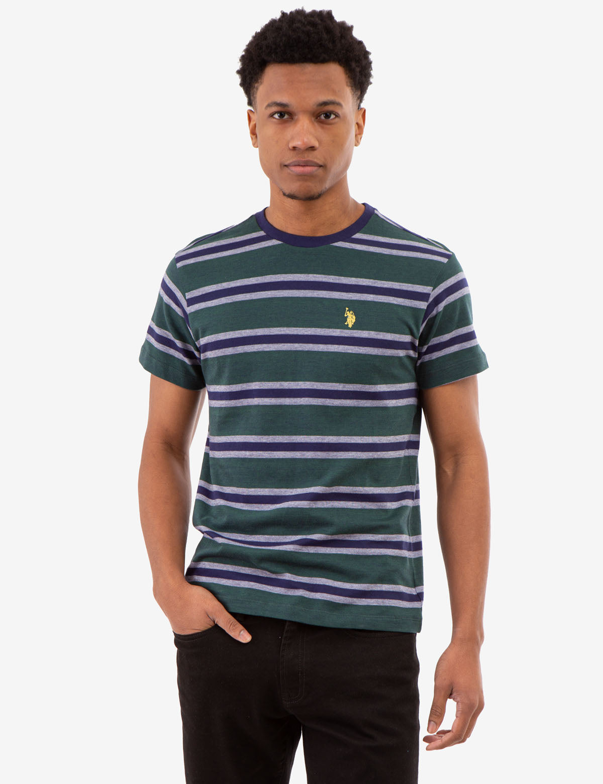 Birdseye Stripe Jersey T-Shirt for Men | Casual Comfort Fit