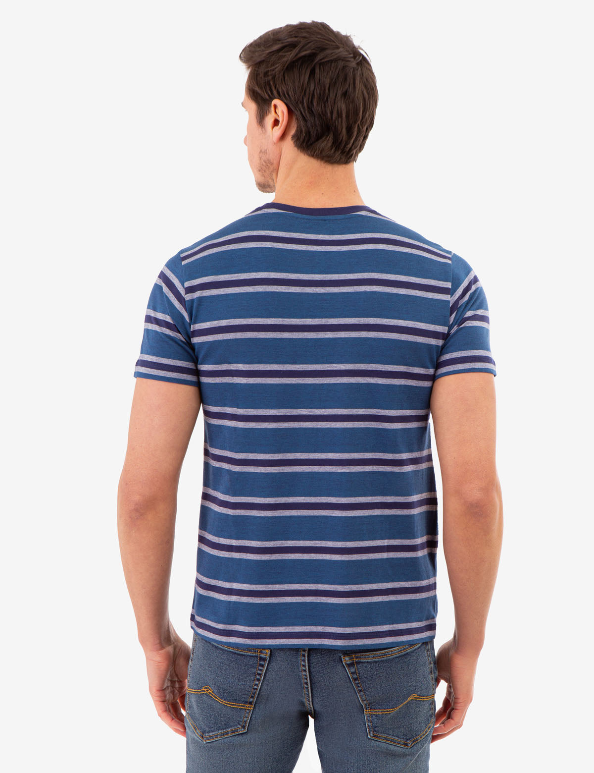 Birdseye Stripe Jersey T-Shirt for Men | Casual Comfort Fit