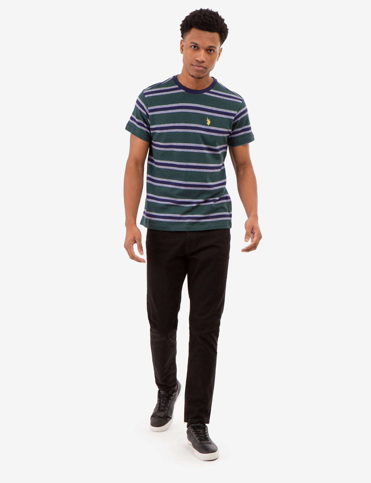 Birdseye Stripe Jersey T-Shirt for Men | Casual Comfort Fit