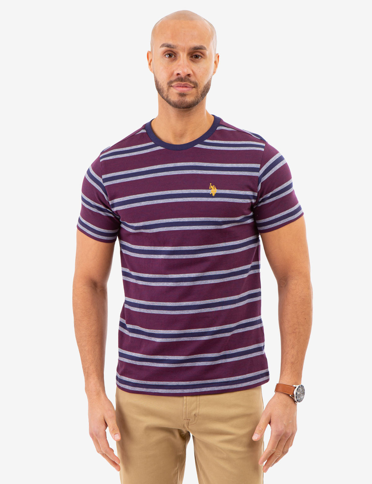 Birdseye Stripe Jersey T-Shirt for Men | Casual Comfort Fit