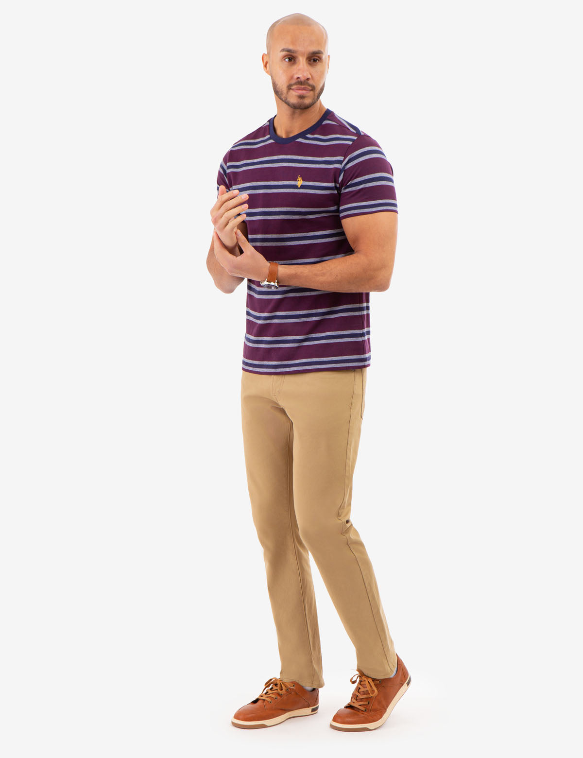 Birdseye Stripe Jersey T-Shirt for Men | Casual Comfort Fit
