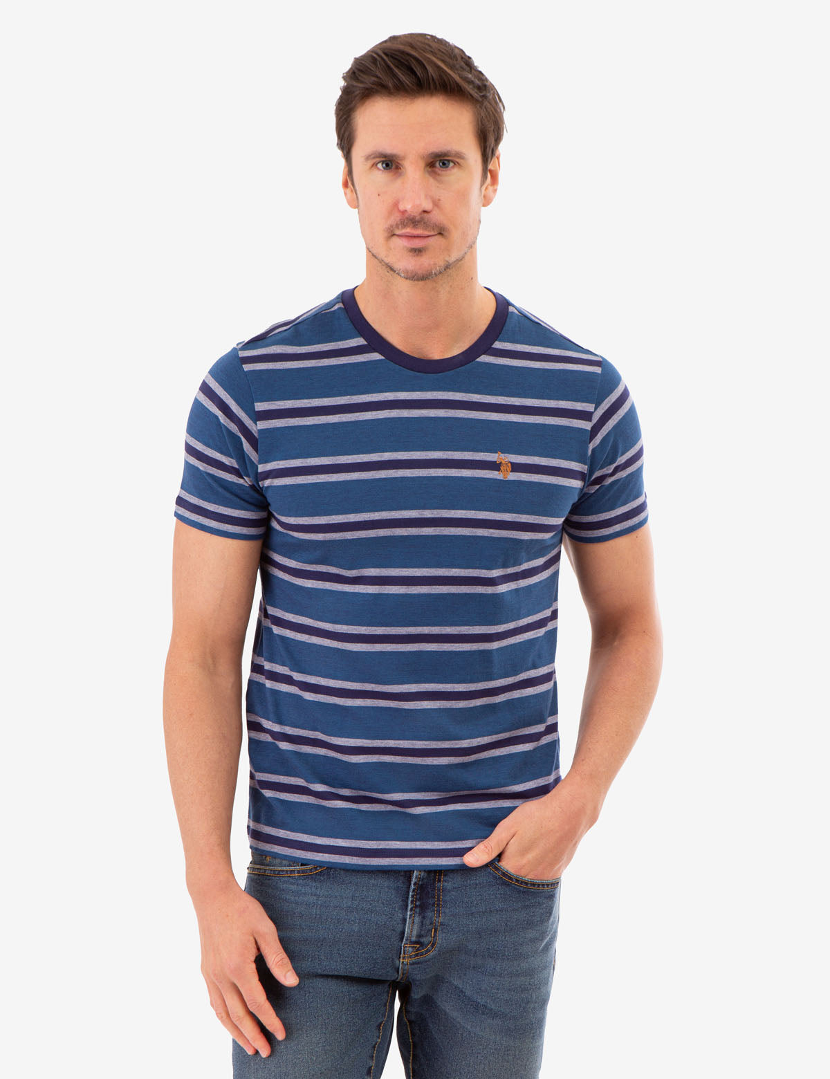 Birdseye Stripe Jersey T-Shirt for Men | Casual Comfort Fit