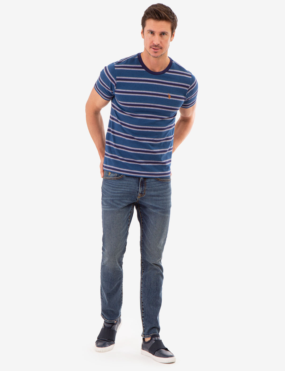Birdseye Stripe Jersey T-Shirt for Men | Casual Comfort Fit