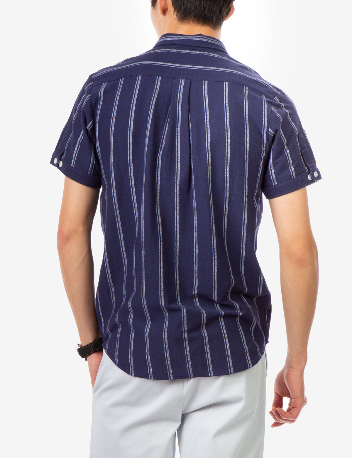Striped Jersey Shirt with Button Front & Collar | BIRDSEYE