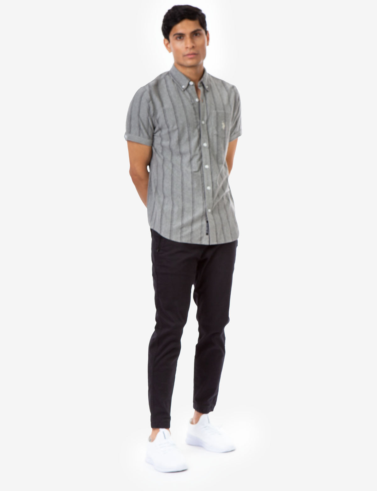 Striped Jersey Shirt with Button Front & Collar | BIRDSEYE