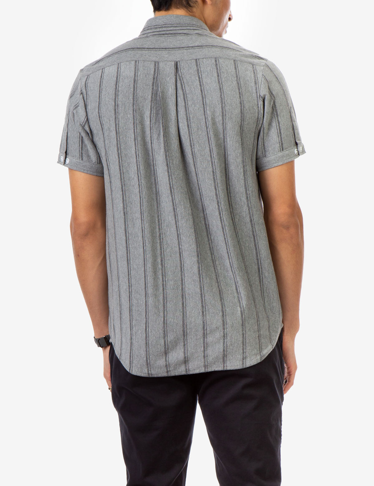 Striped Jersey Shirt with Button Front & Collar | BIRDSEYE