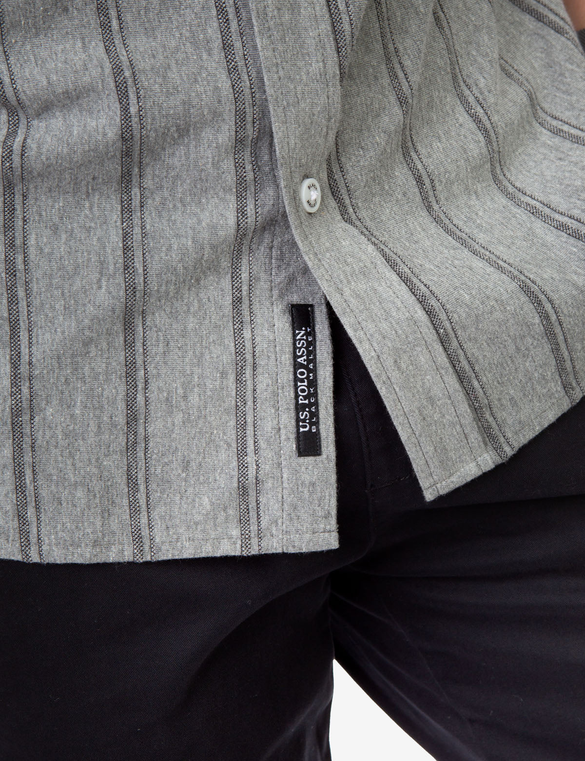 Striped Jersey Shirt with Button Front & Collar | BIRDSEYE