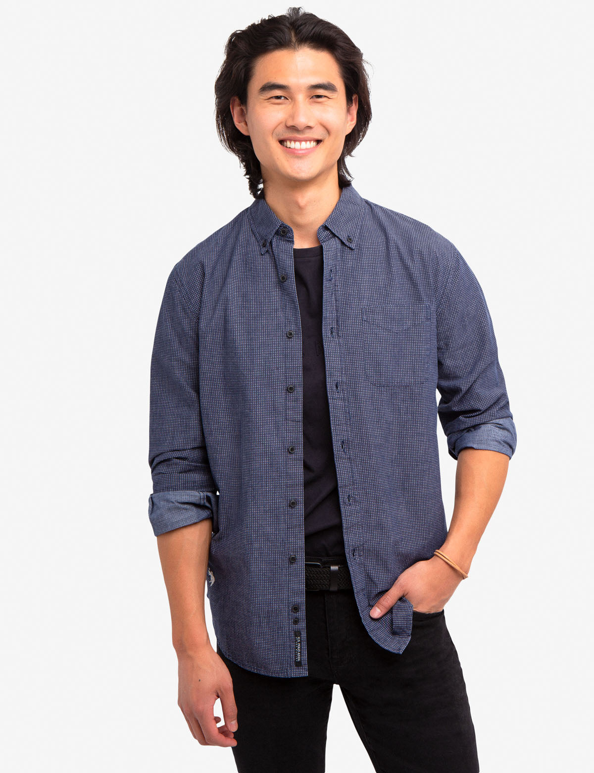 Canvas Chambray Shirt with Patch Pocket | U.S. Polo Assn.
