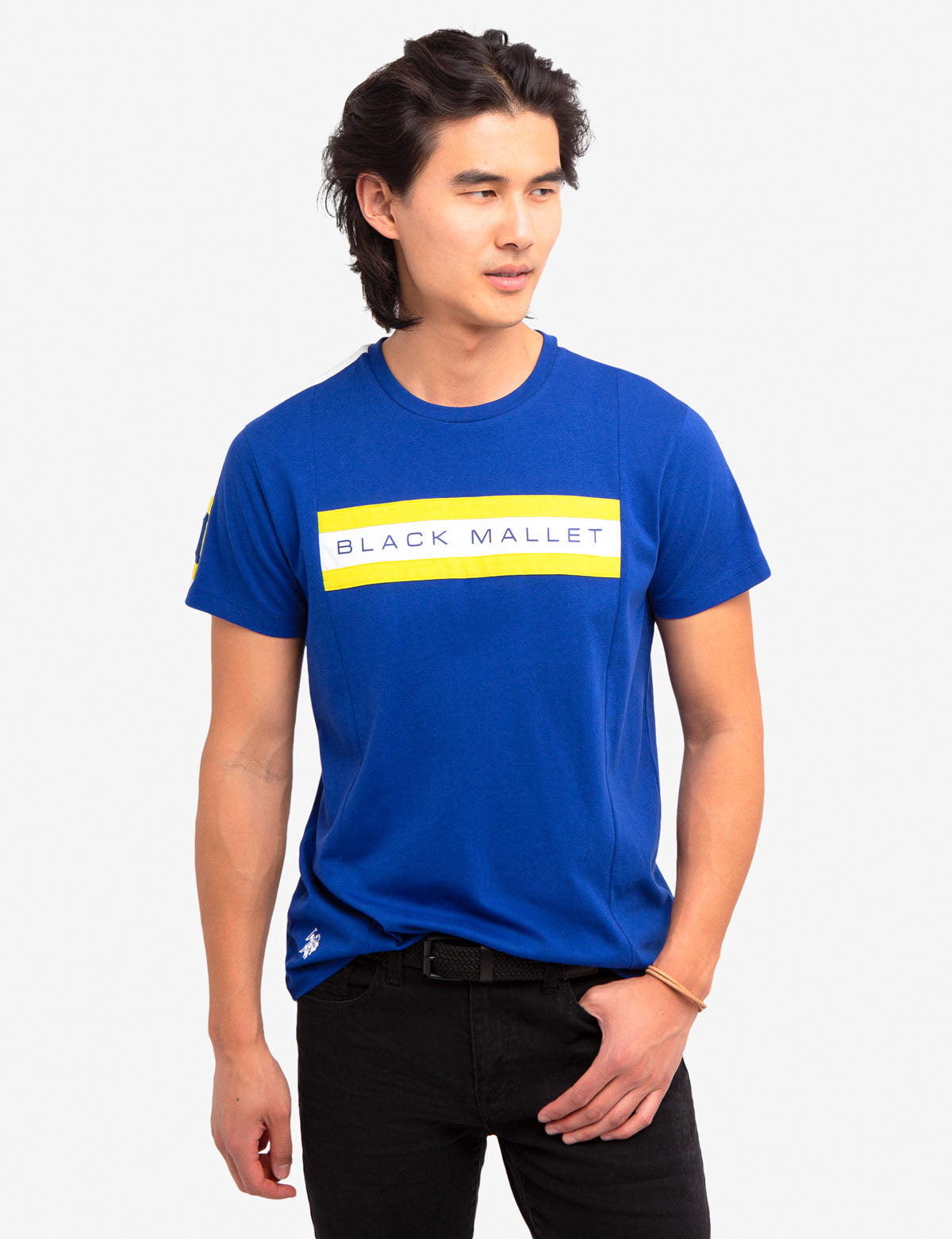 Black Stripe Crew Neck T-Shirt | Mallet Collection