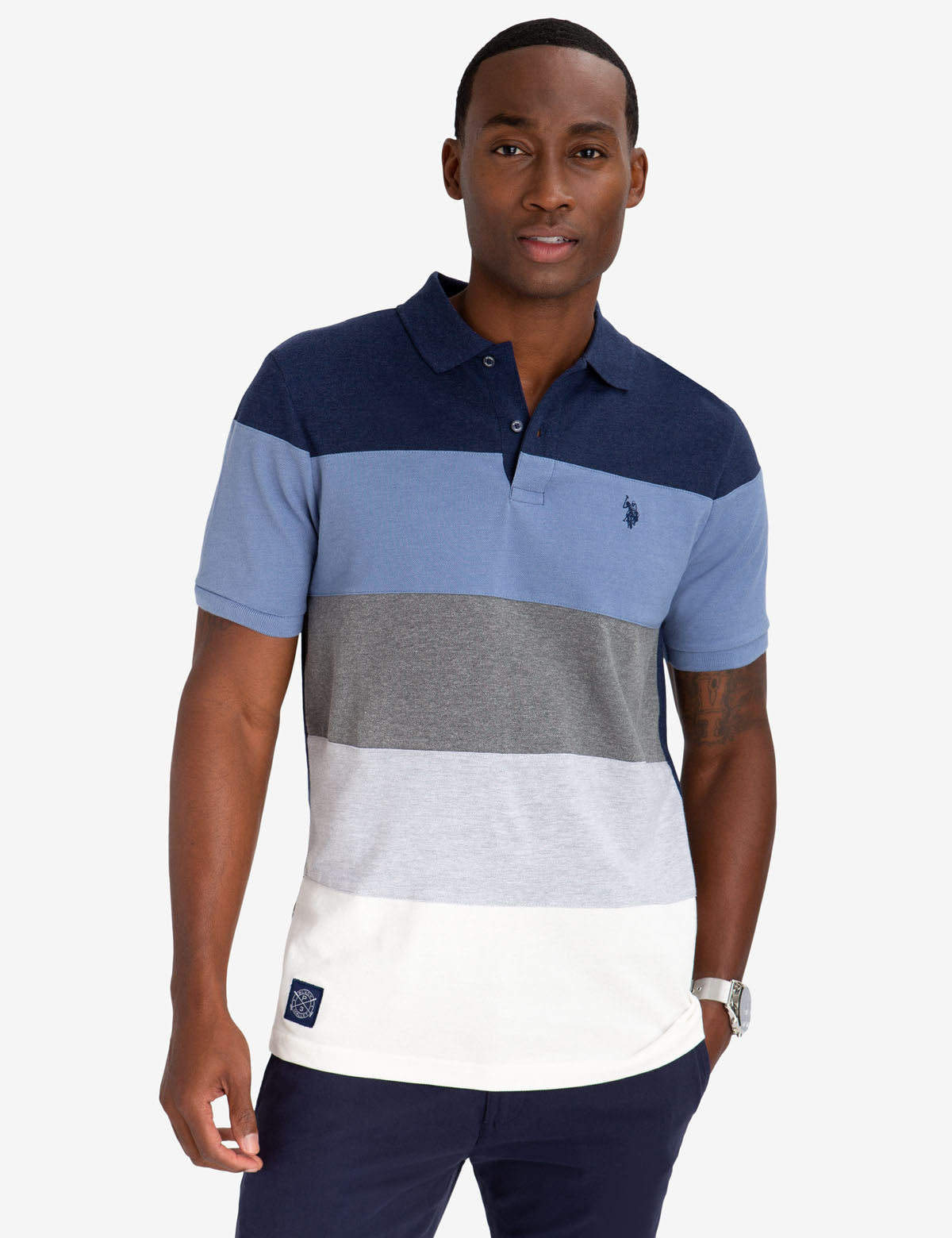 Classic Fit Colorblock Polo Shirt | Black Mallet