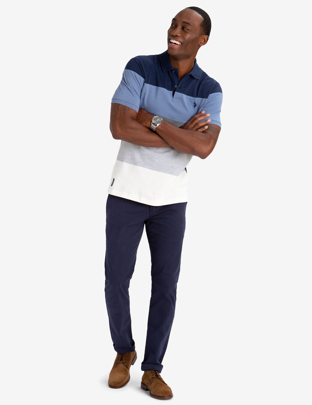 Classic Fit Colorblock Polo Shirt | Black Mallet