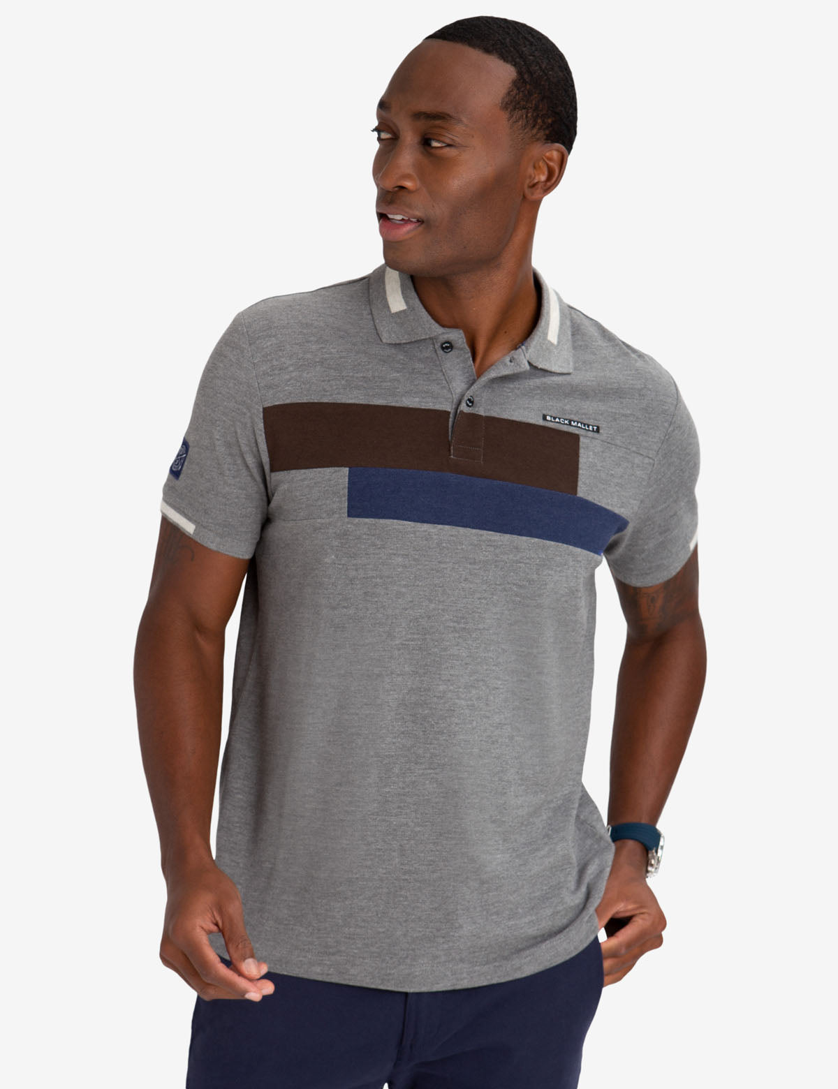 Classic Fit Polo Shirt for Men | Black Mallet Cotton Blend