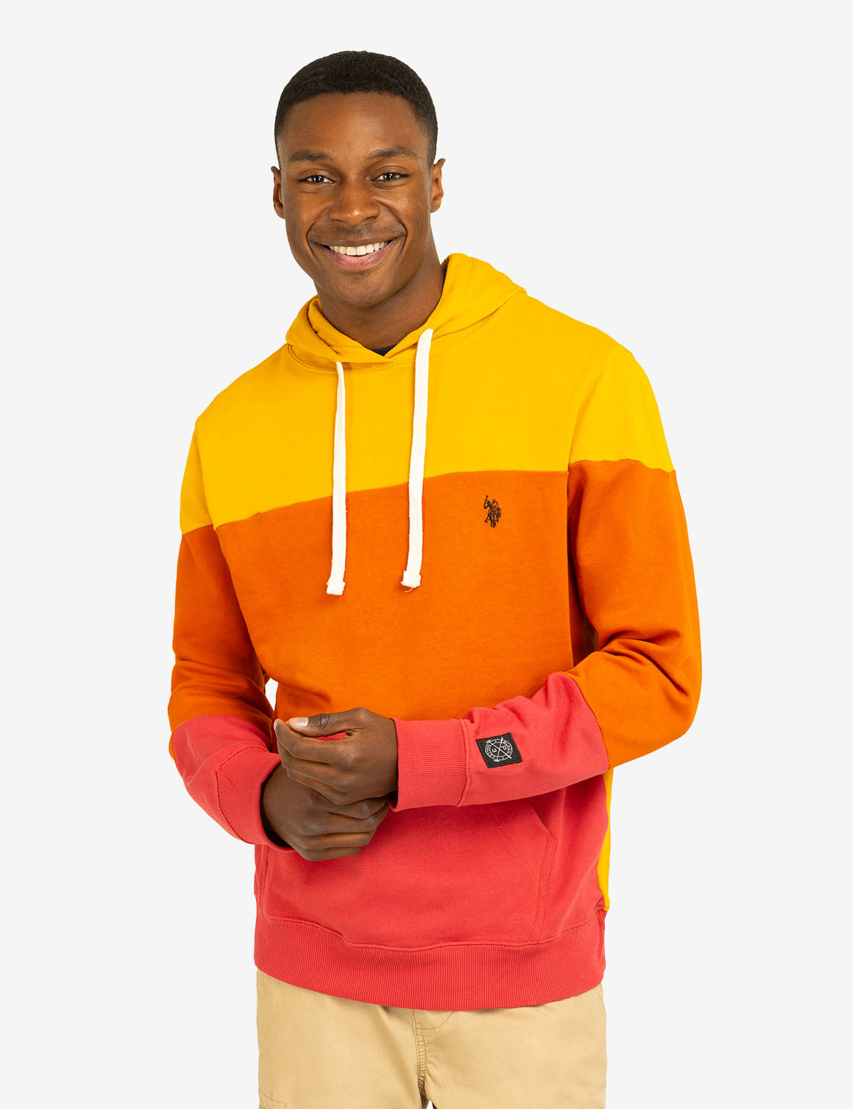 Colorblock French Terry Hoodie with Kangaroo Pocket | Black Mallet