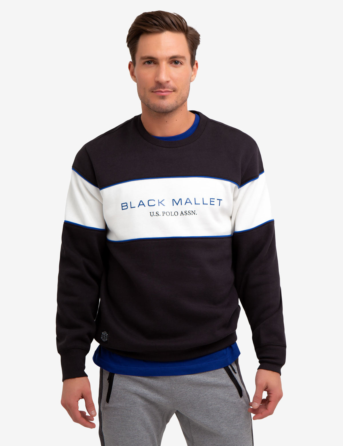 Black Crew Neck Sweatshirt with Logo | U.S. Polo Assn.