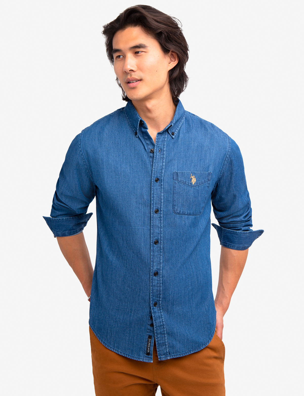 Slim Fit Denim Shirt for Men | Black Mallet Cotton Button-Up