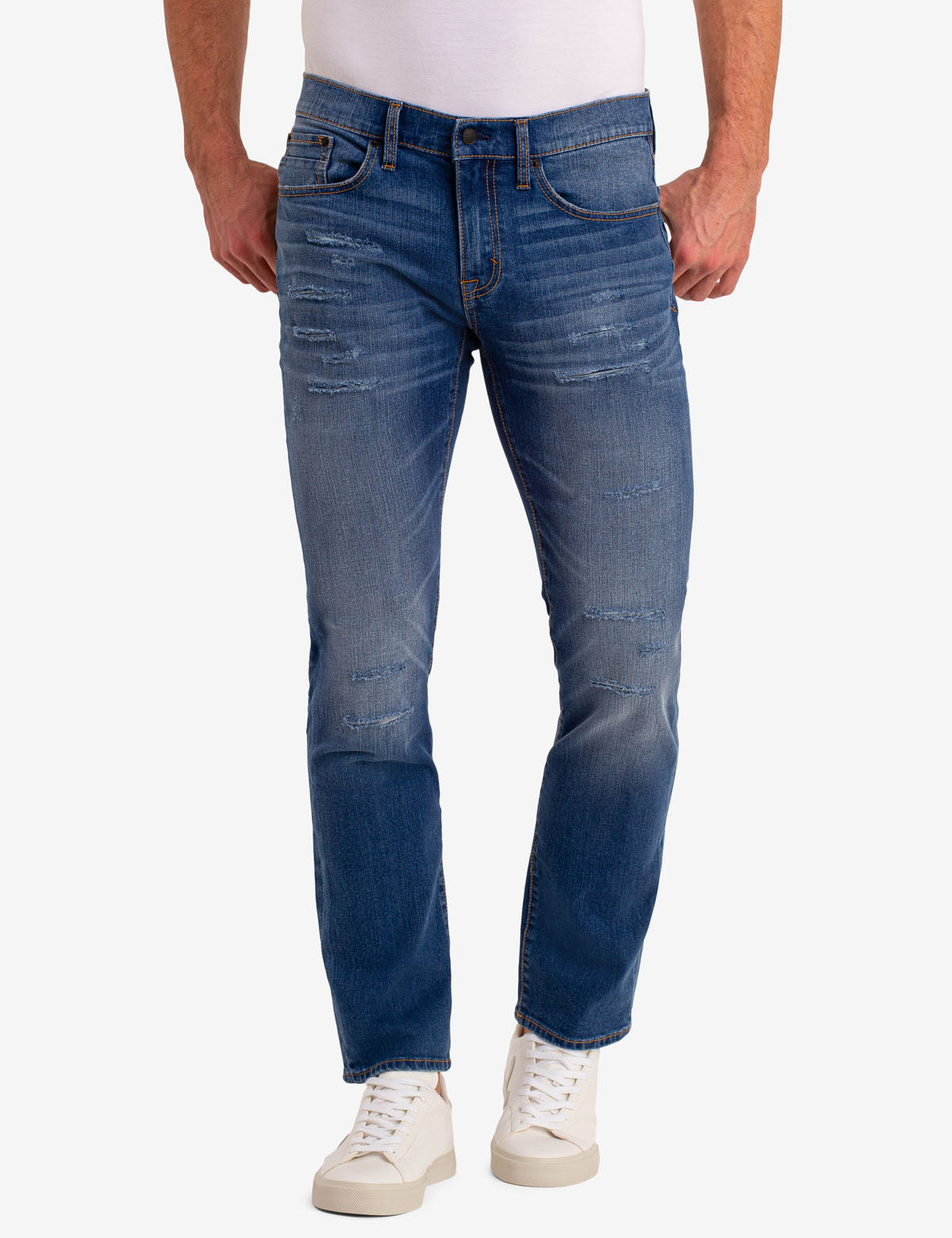 Slim Fit Black Patch Denim Jeans | Black Mallet Collection