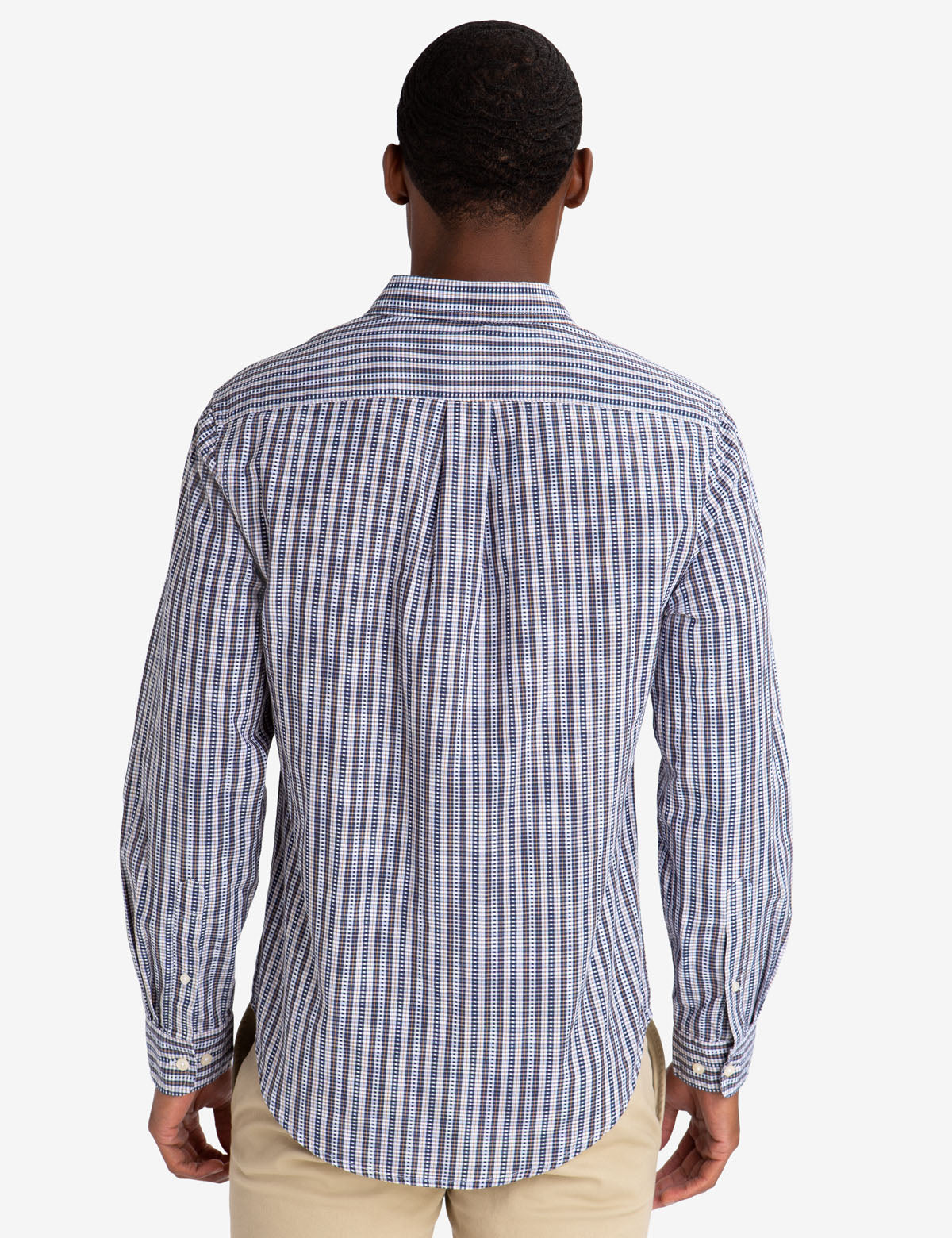 Black Slim Fit Plaid Dobby Shirt for Men | Cotton Button-Up