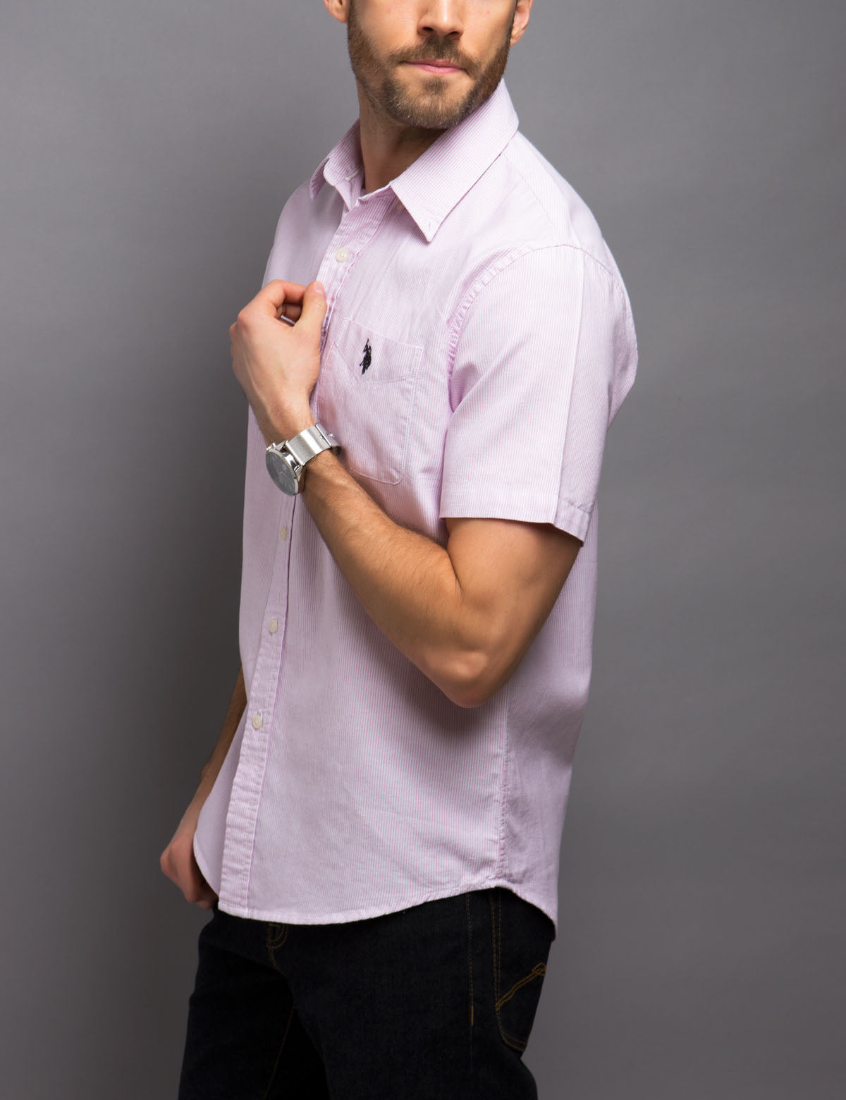 Black Slim Fit Cotton Shirt | Mallet