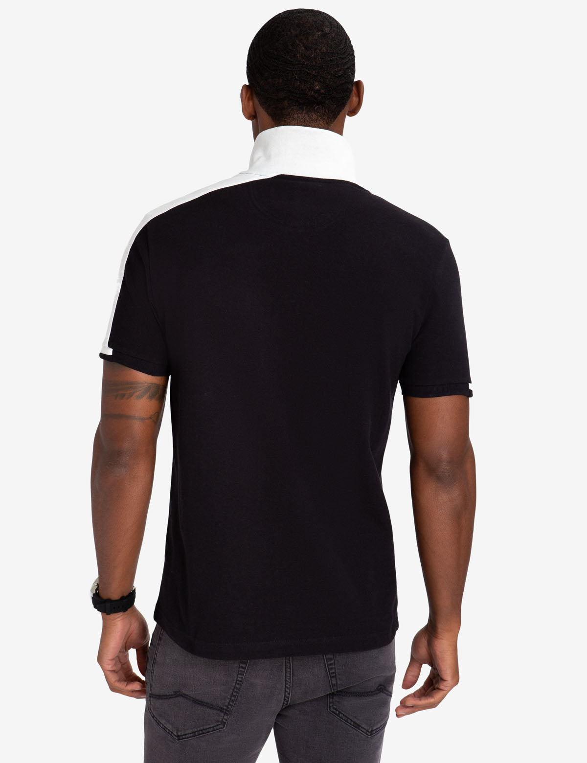 Slim Fit Zipper Polo Shirt for Men | Black Mallet Collection