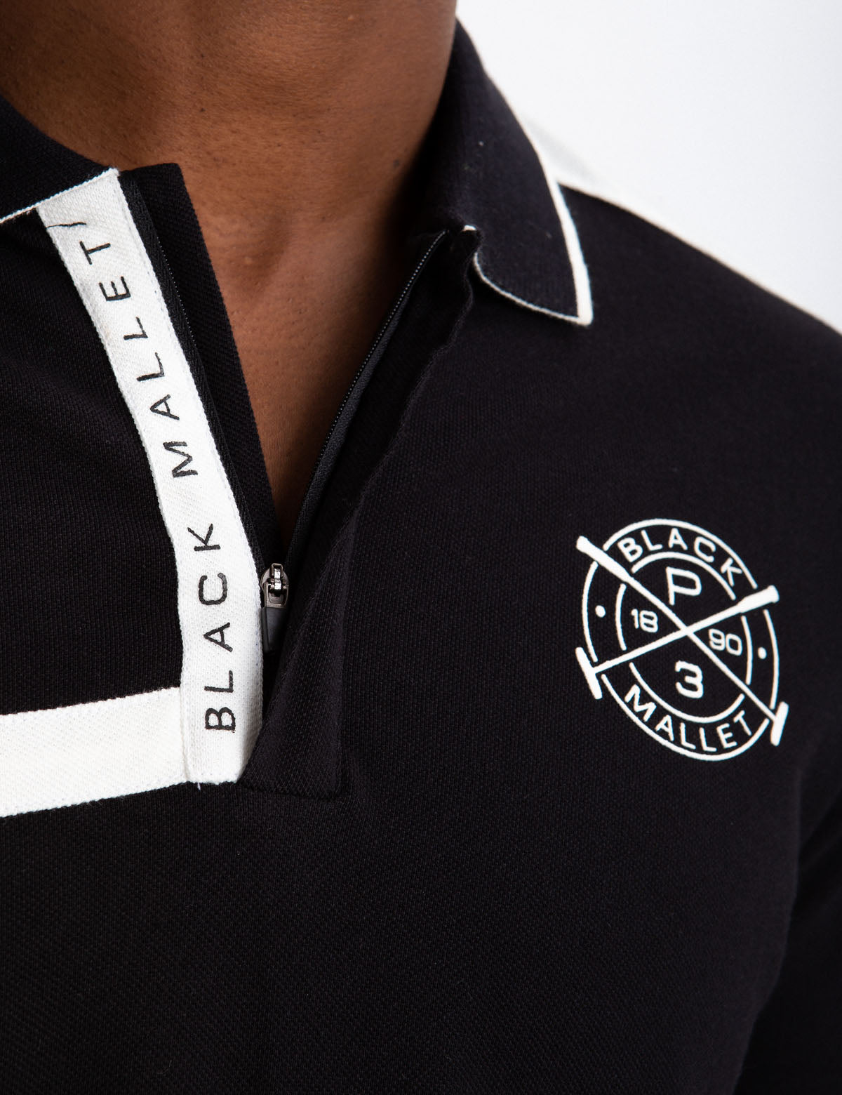 Slim Fit Zipper Polo Shirt for Men | Black Mallet Collection