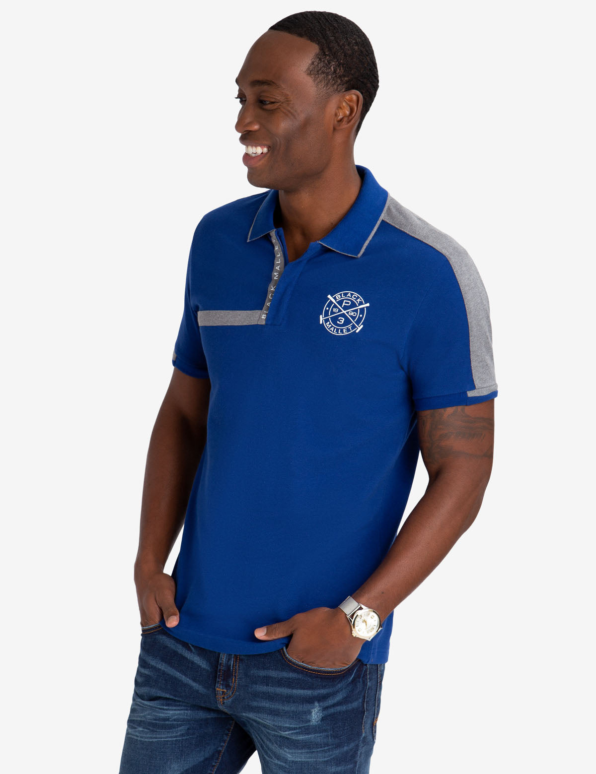 Slim Fit Zipper Polo Shirt for Men | Black Mallet Collection