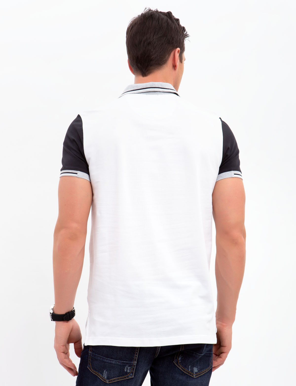 Stretch Pique Slim Fit Polo Shirt with Colorblock Design | U.S. Polo Assn