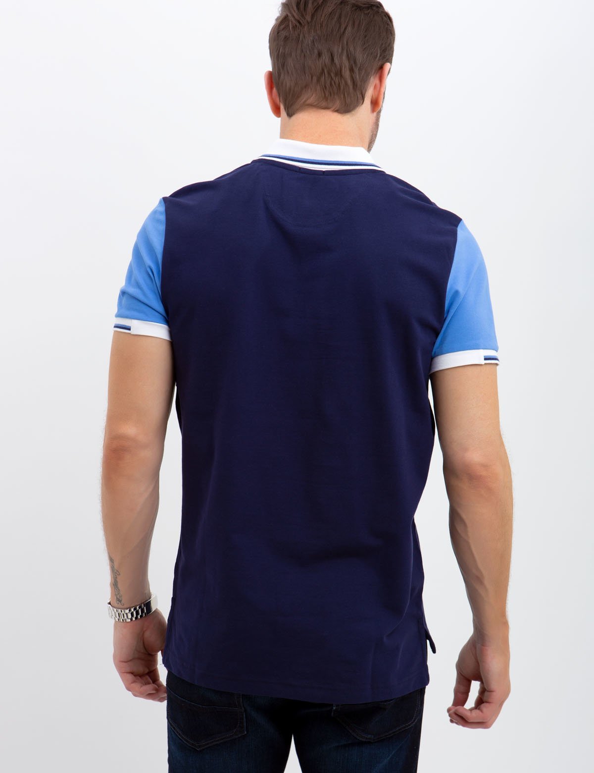 Stretch Pique Slim Fit Polo Shirt with Colorblock Design | U.S. Polo Assn