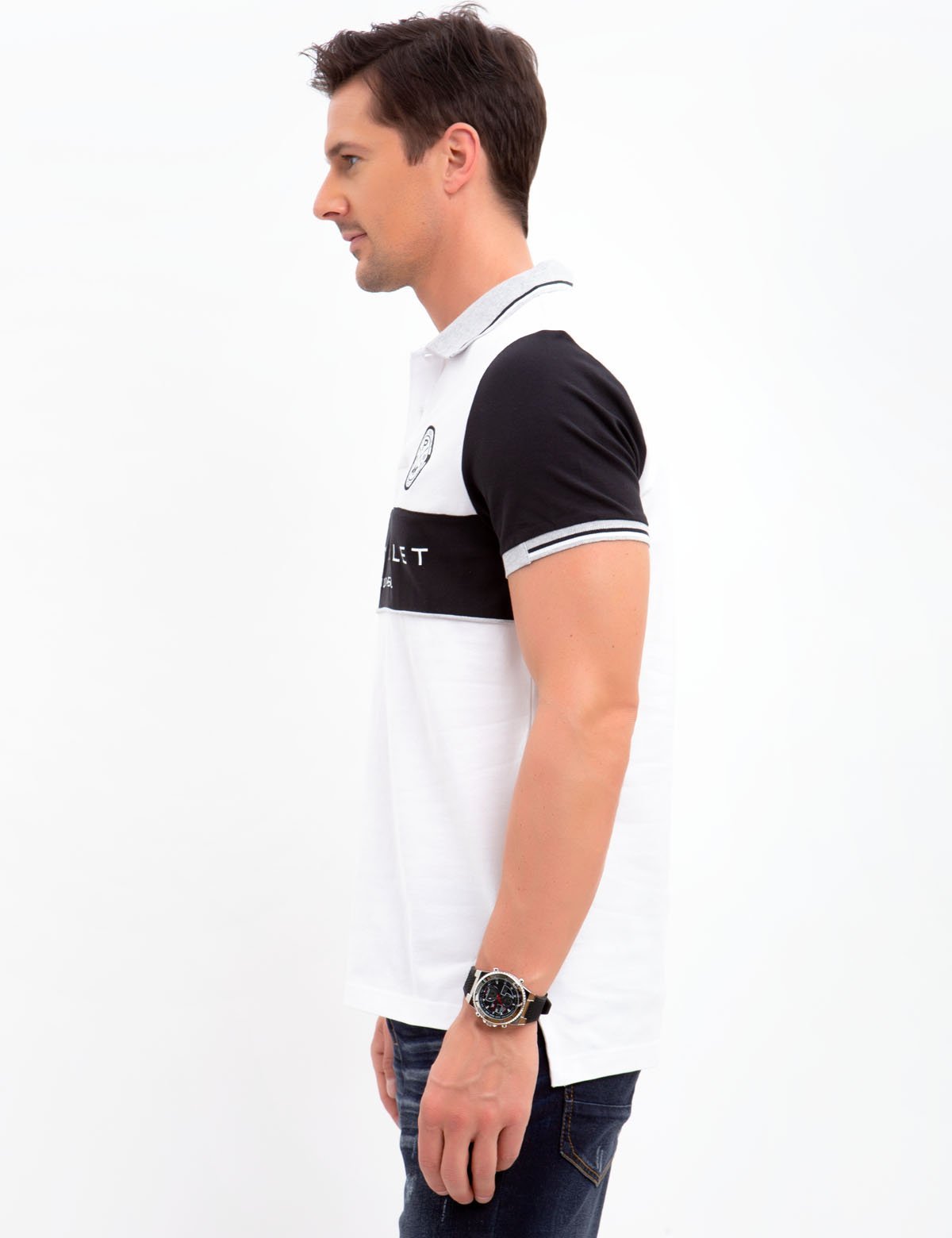 Stretch Pique Slim Fit Polo Shirt with Colorblock Design | U.S. Polo Assn