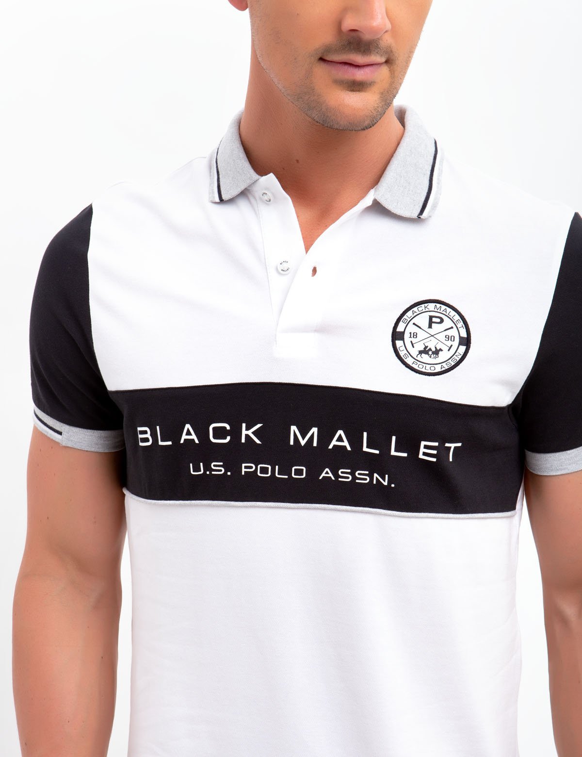Stretch Pique Slim Fit Polo Shirt with Colorblock Design | U.S. Polo Assn