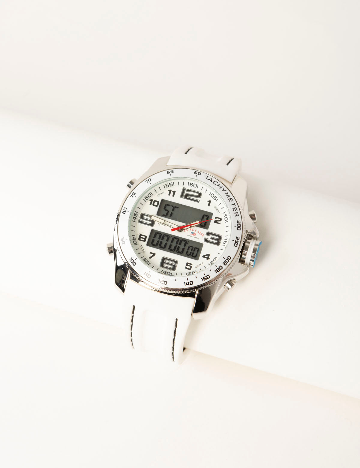 Men's White Digital Sports Watch with Strap | ANA