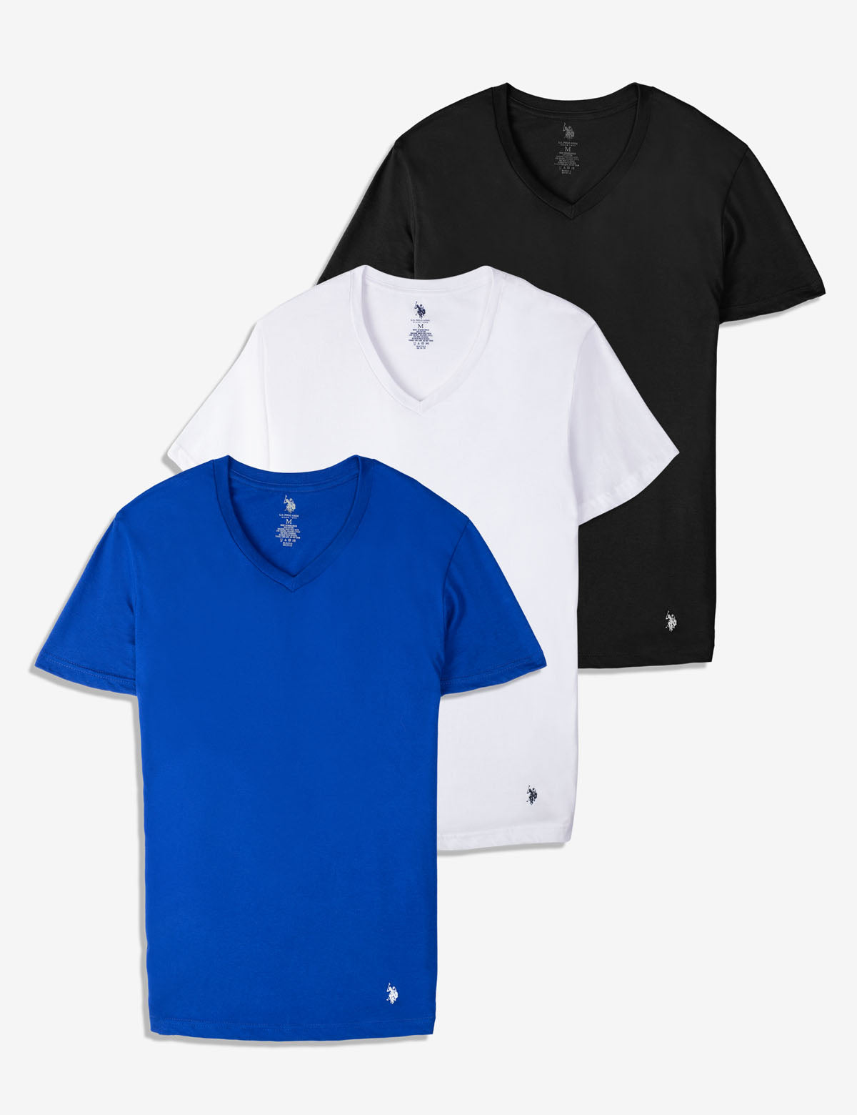 3-Pack V-Neck Cotton Blend T-Shirts | Blue Collection